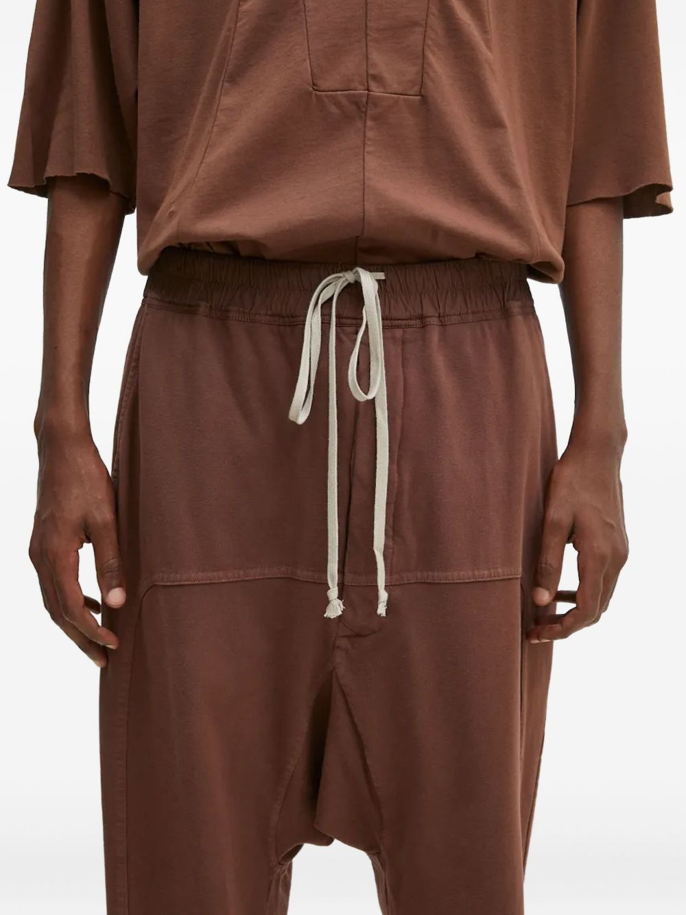 drawstring drop-crotch trousers - 4