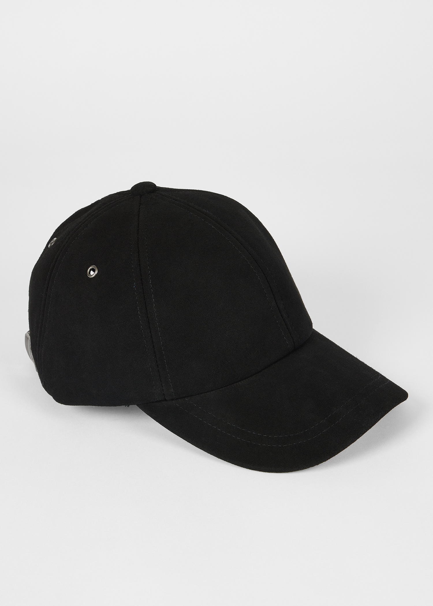 Black 'Signature Stripe' Trim Suede Baseball Cap - 2