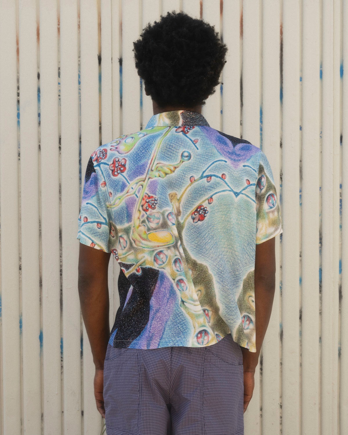 Aspen Eyes Short Sleeve Button Up Shirt - Blue Multi - 5