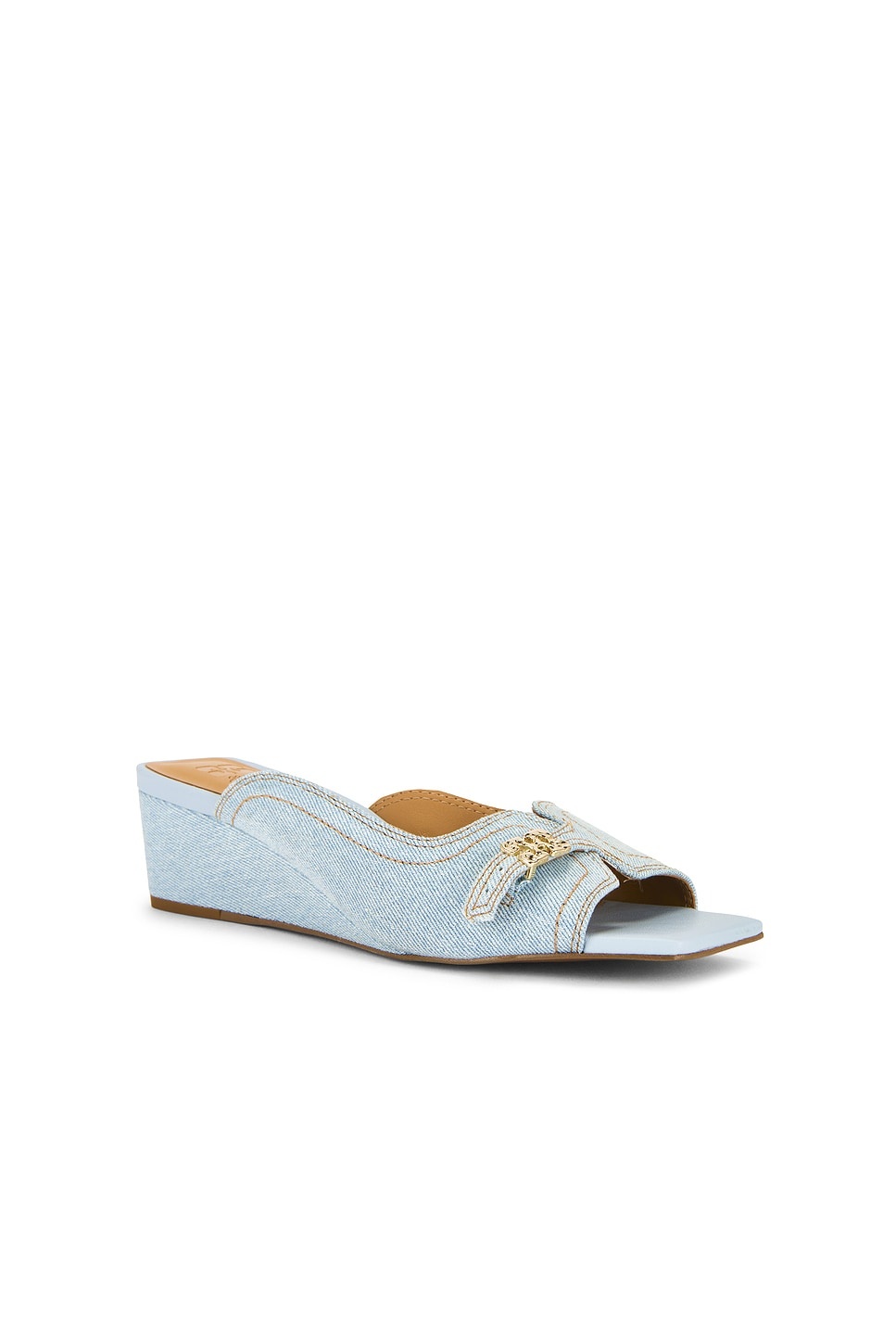 Butterfly Wedge Mule Sandal Denim - 2