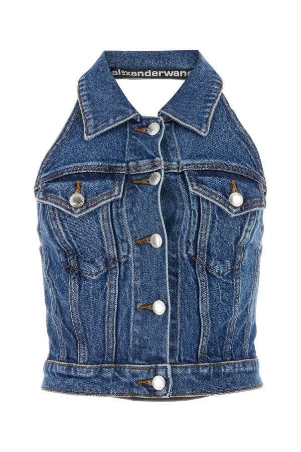 Stretch denim vest - 1