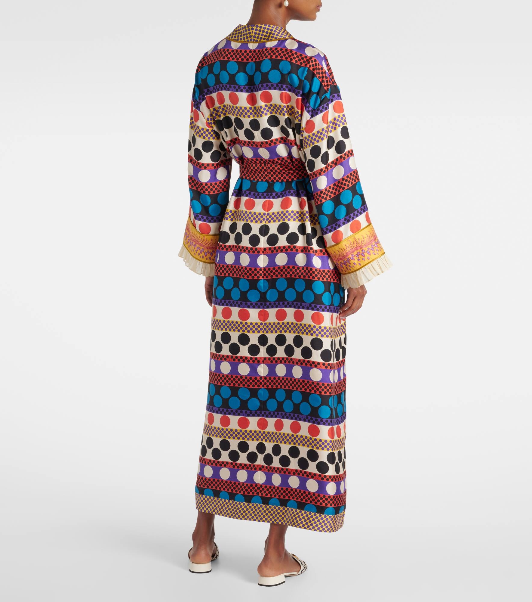 Polka-dot silk beach cover-up - 3