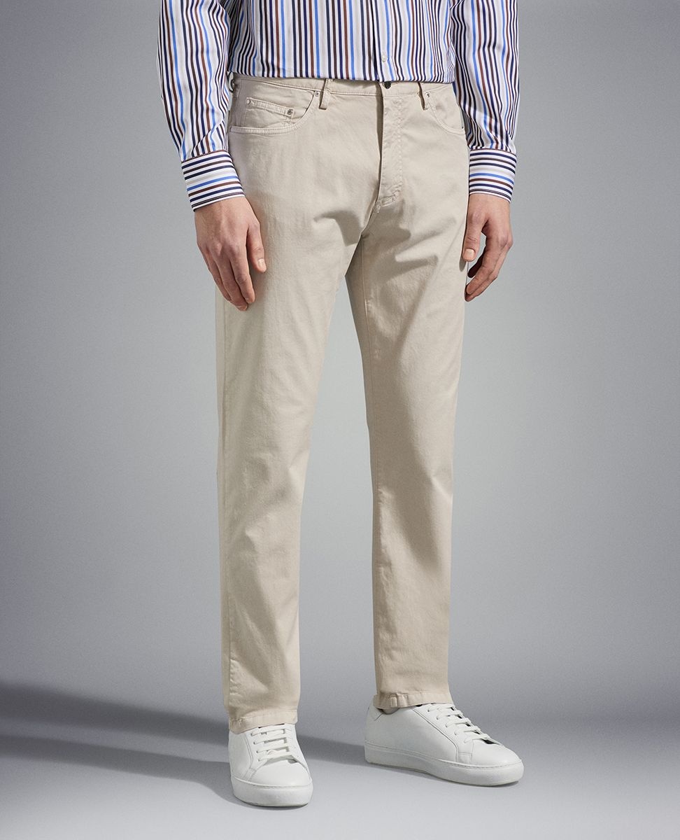 5-pocket stretch cotton trousers - 2