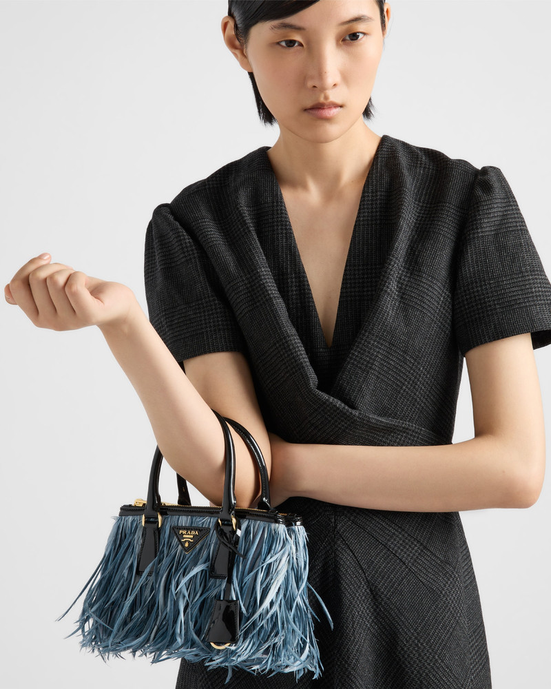 Prada Prada Galleria mini-bag with feather trim outlook