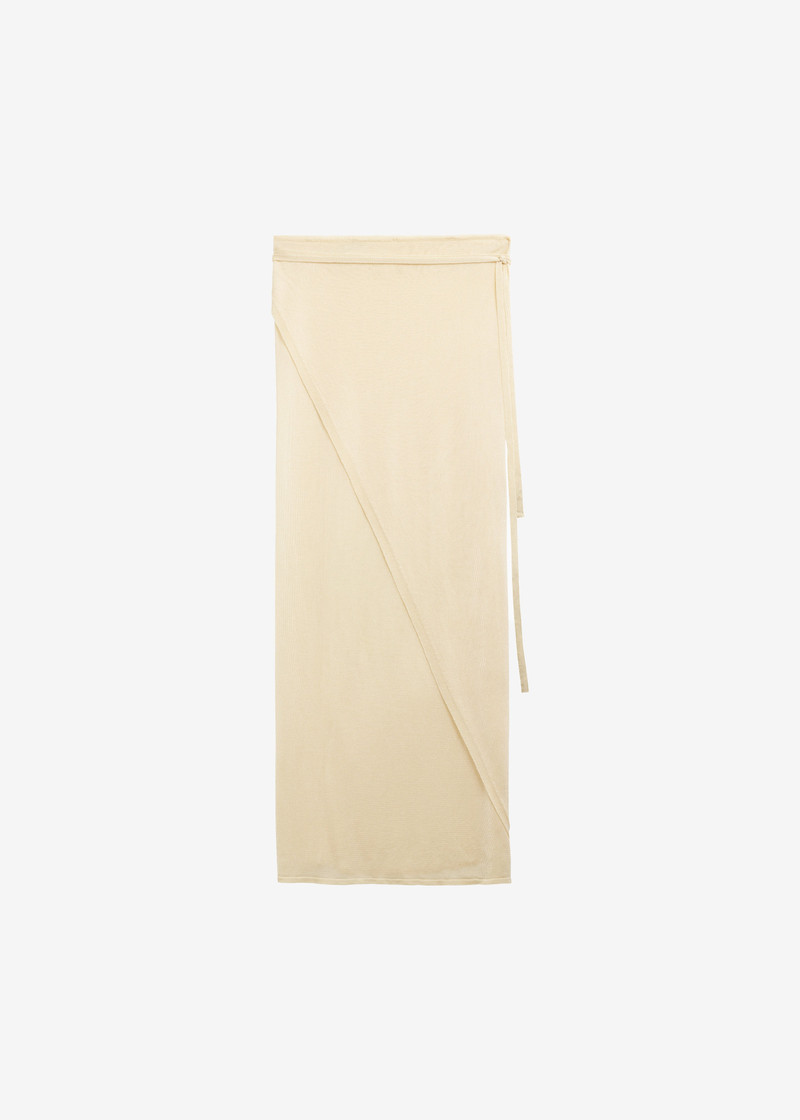 Alsen Thin Knit Wrap Skirt - Pale Yellow 7