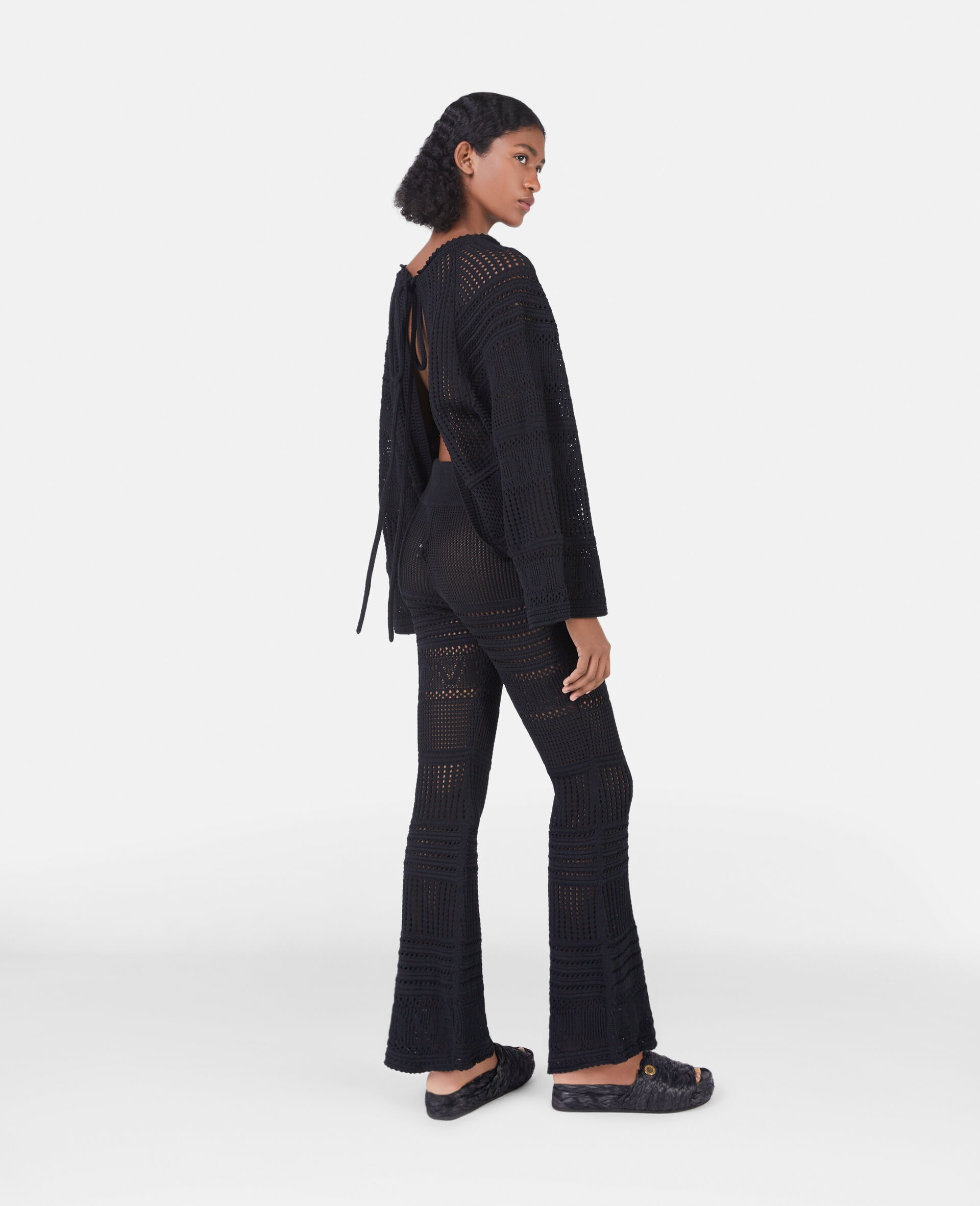 'I Love You' Crochet Flared Trousers - 3