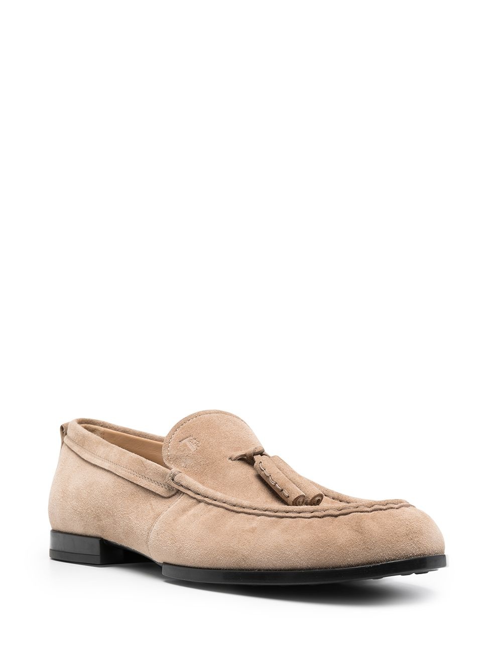 tassel trim suede loafers - 2