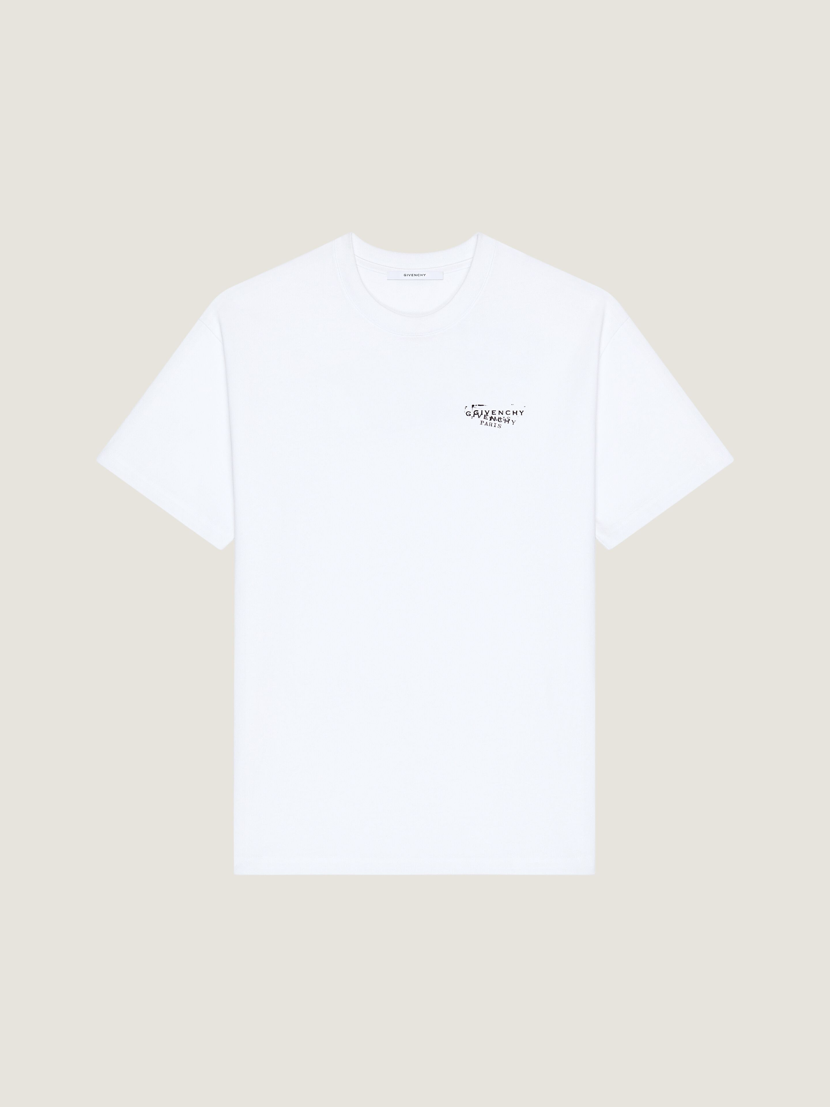 T-SHIRT IN COTTON WITH GIVENCHY STAMP PRINT - 1