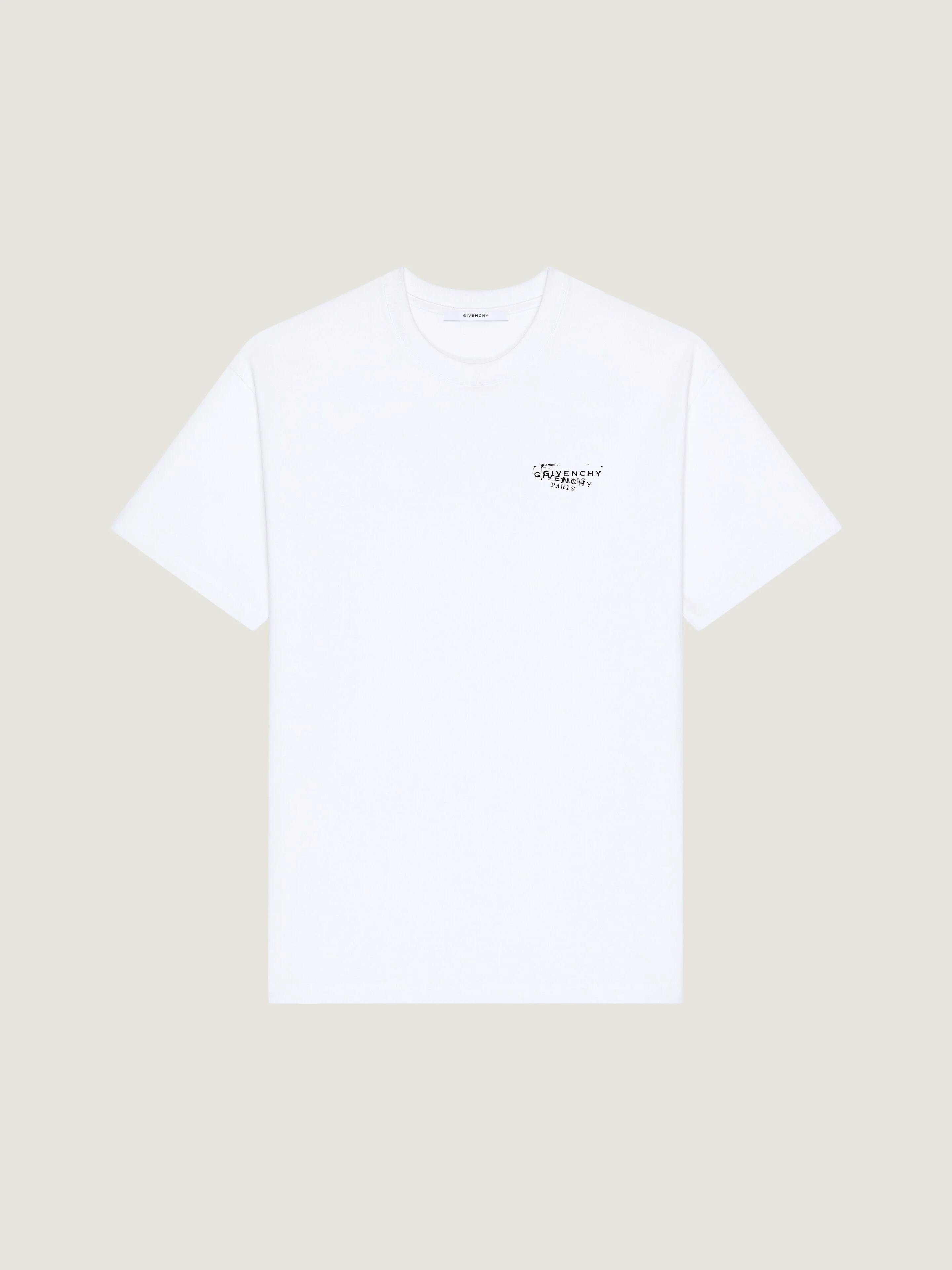 T-SHIRT IN COTTON WITH GIVENCHY STAMP PRINT - 1