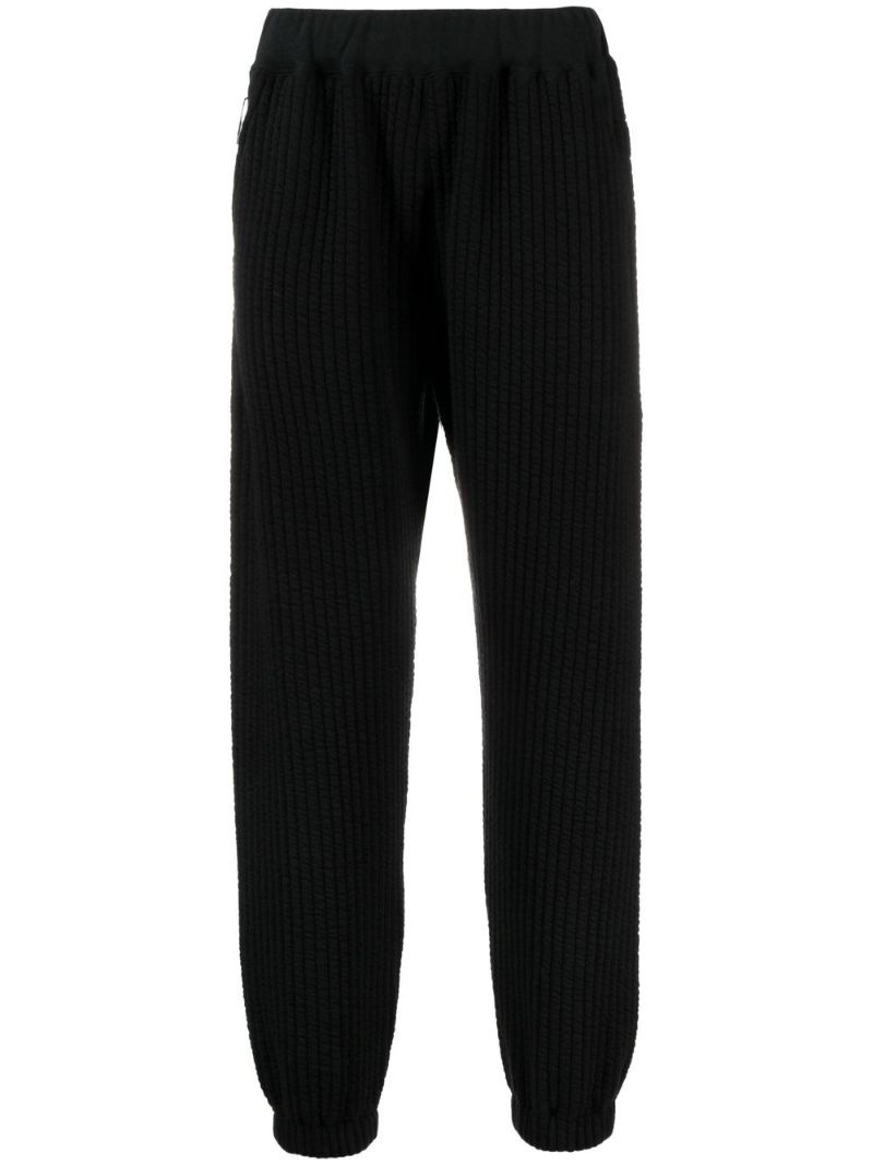 ribbed track cotton-blend pants - 1