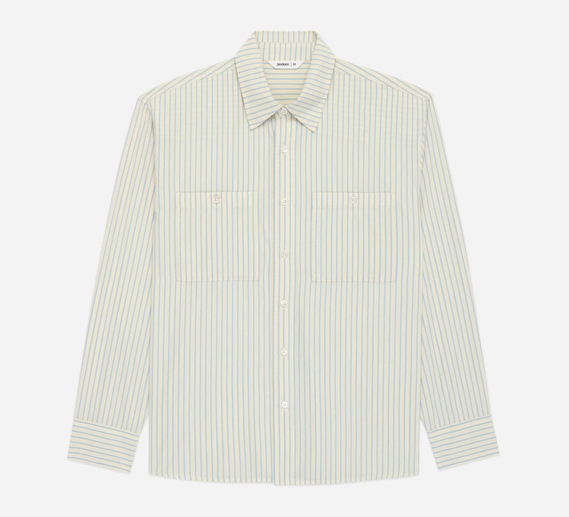 Commuter Shirt ~ Blue Ecru Stripe - 1