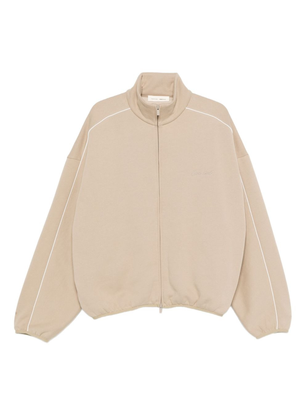 zip-up track-detail sweatshirt - 1