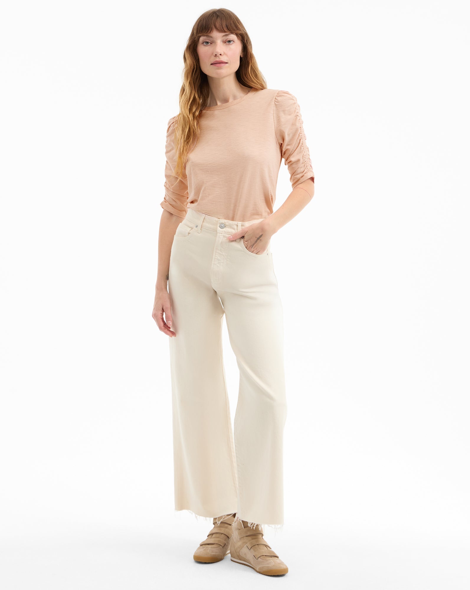 WALDORF RUCHED-SLEEVE TEE - 3