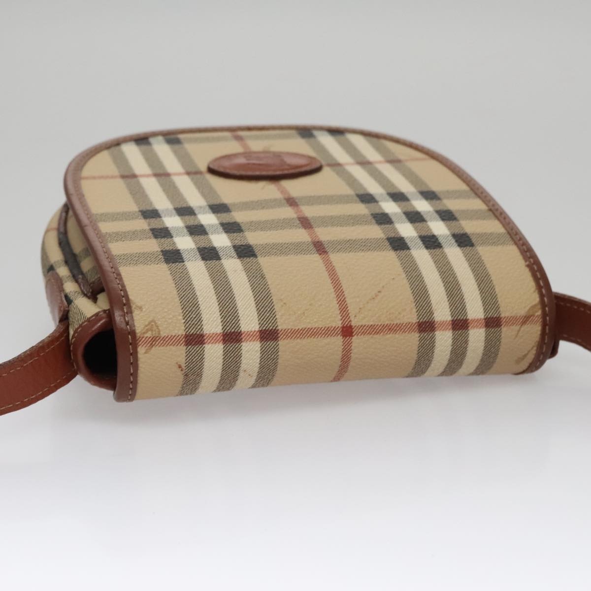 Burberry Nova Check Shoulder Bag Pvc Leather Beige - 6