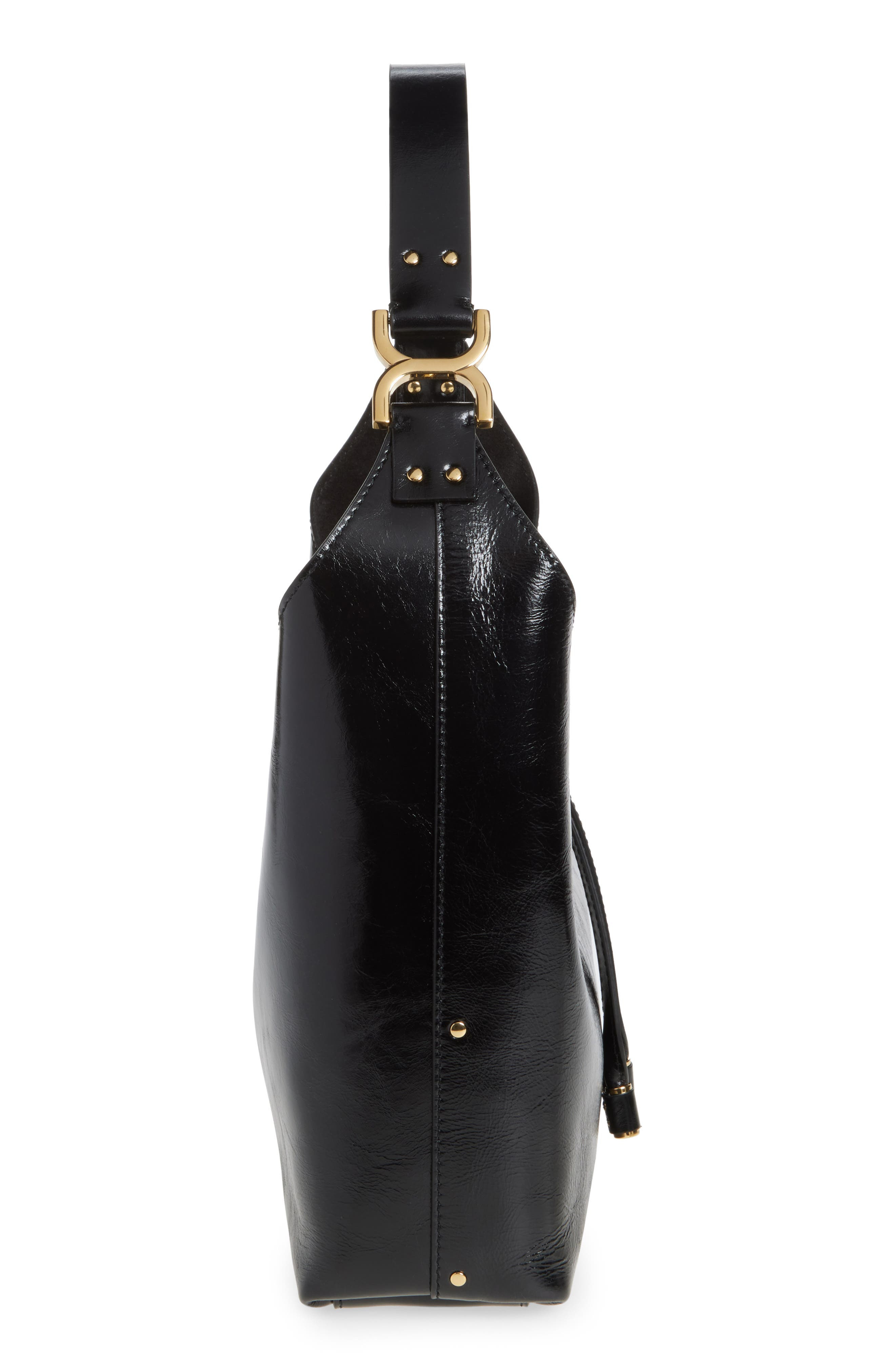 Chloé Small Marcie Leather Hobo Bag in 001 Black at Nordstrom - 6