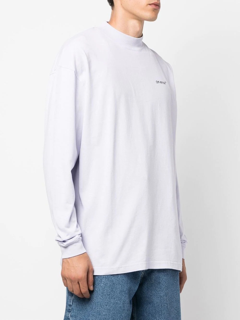 Arrows mock-neck cotton T-shirt - 4