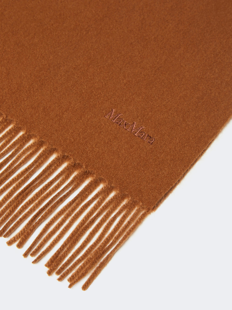 Max Mara BACI Cashmere logo stole - TOBACCO outlook