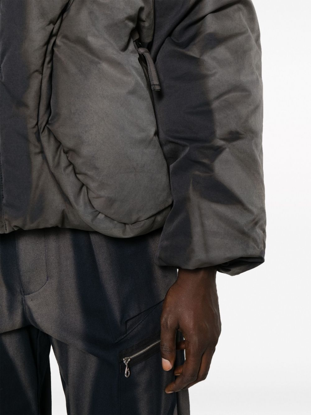 bleached-effect padded jacket - 5
