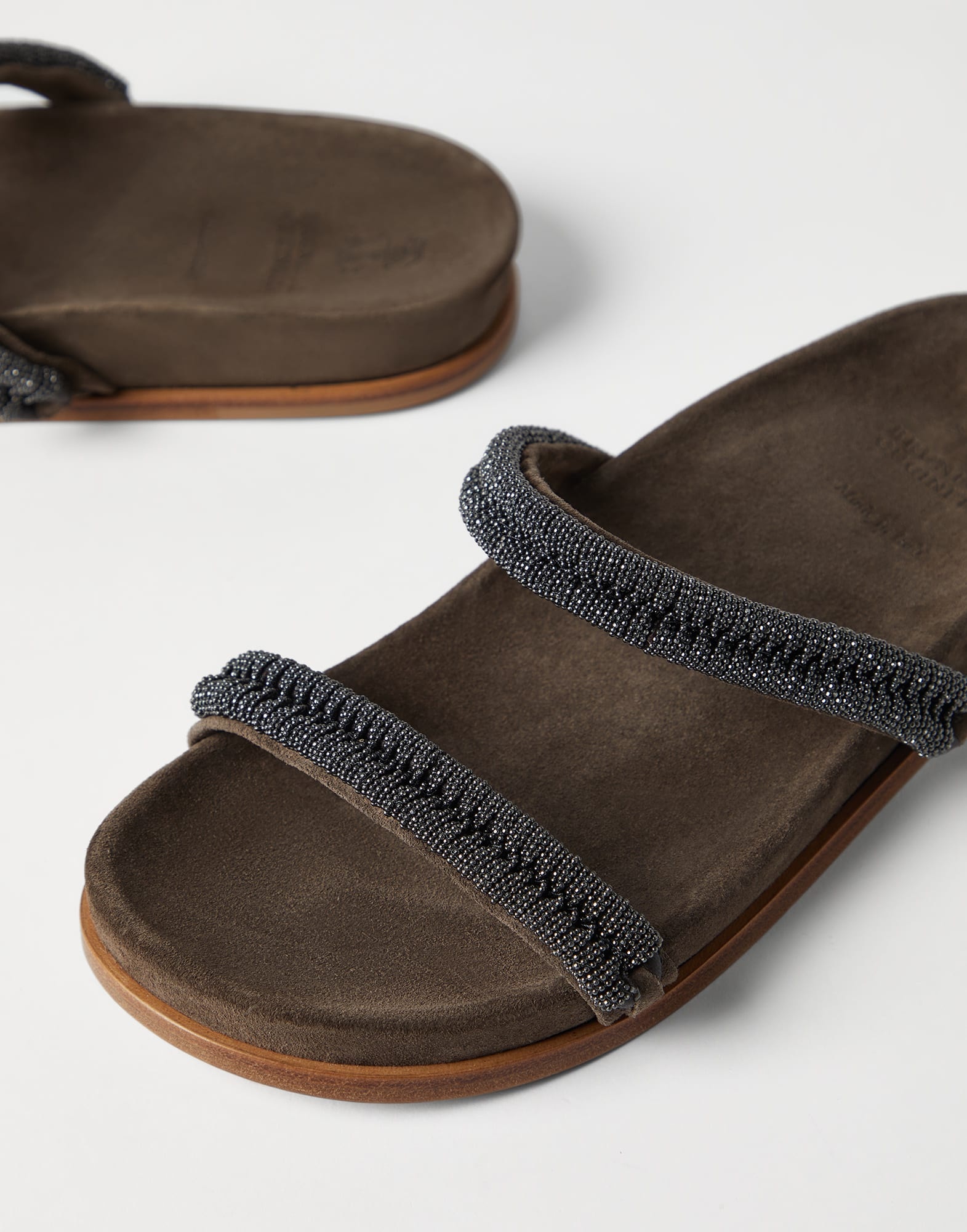 Suede slides with precious braided straps - 3
