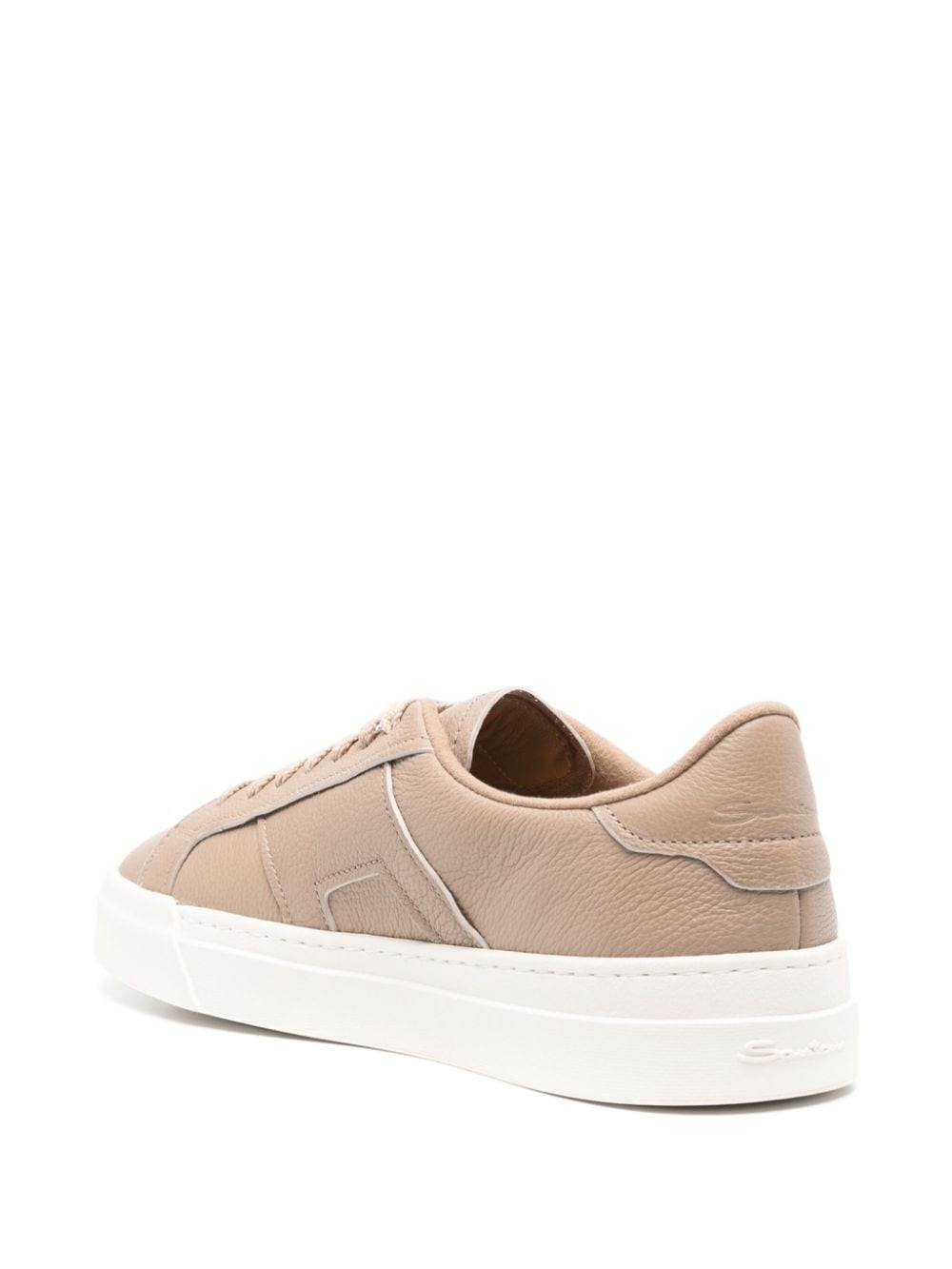 logo-stamp leather sneakers - 3