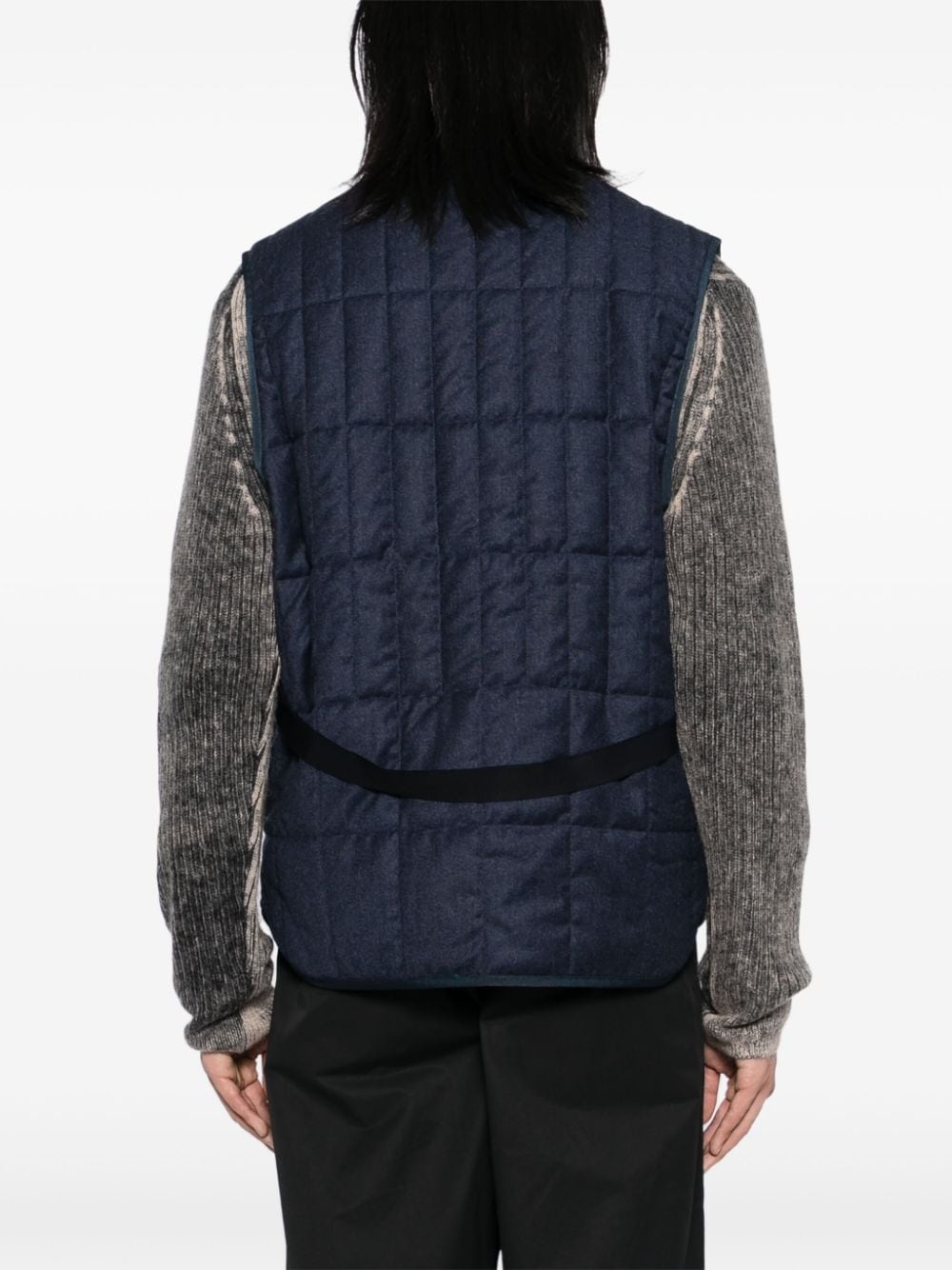 flannel quilted gilet - 4