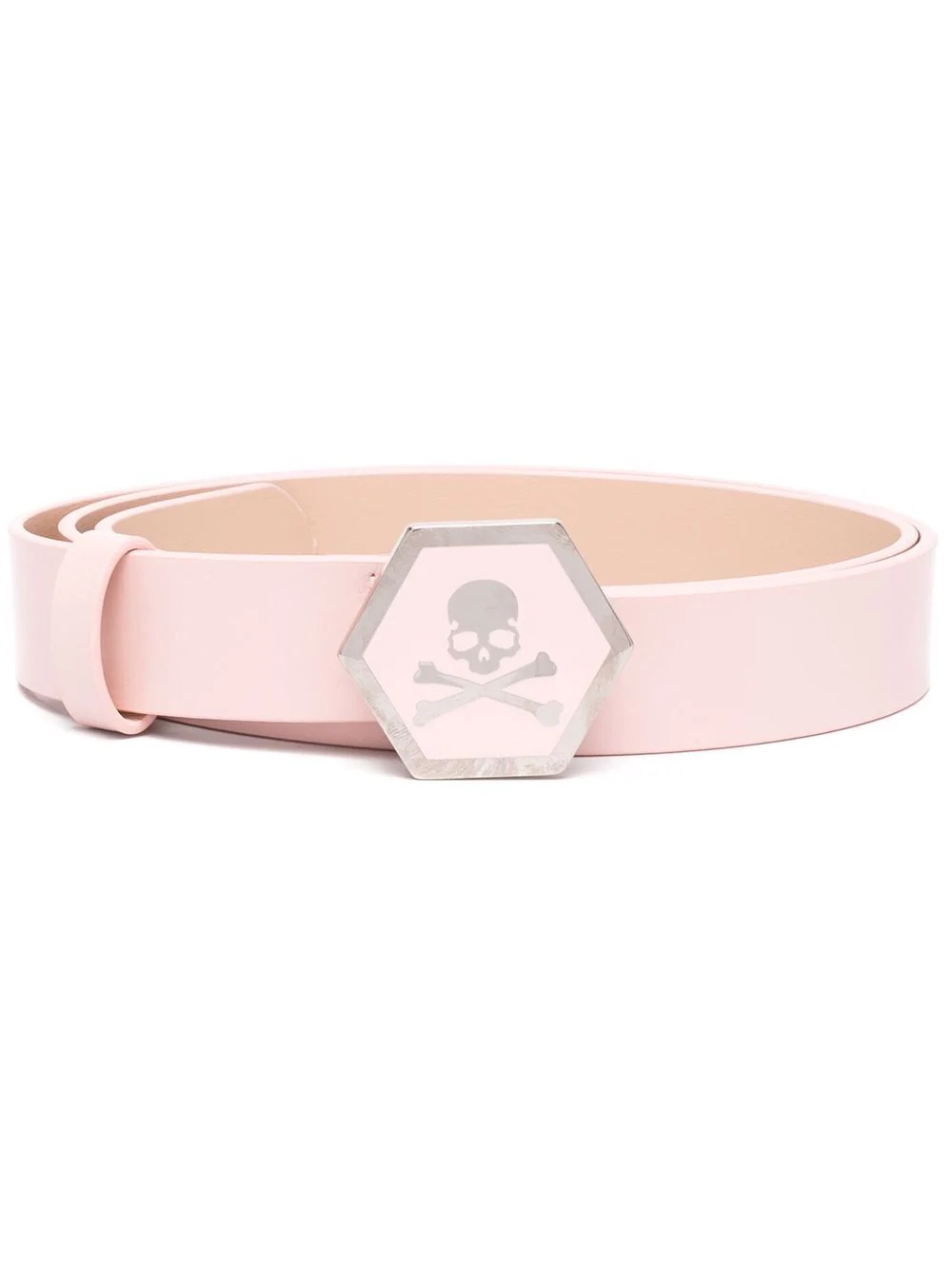 skull-motif leather belt - 1