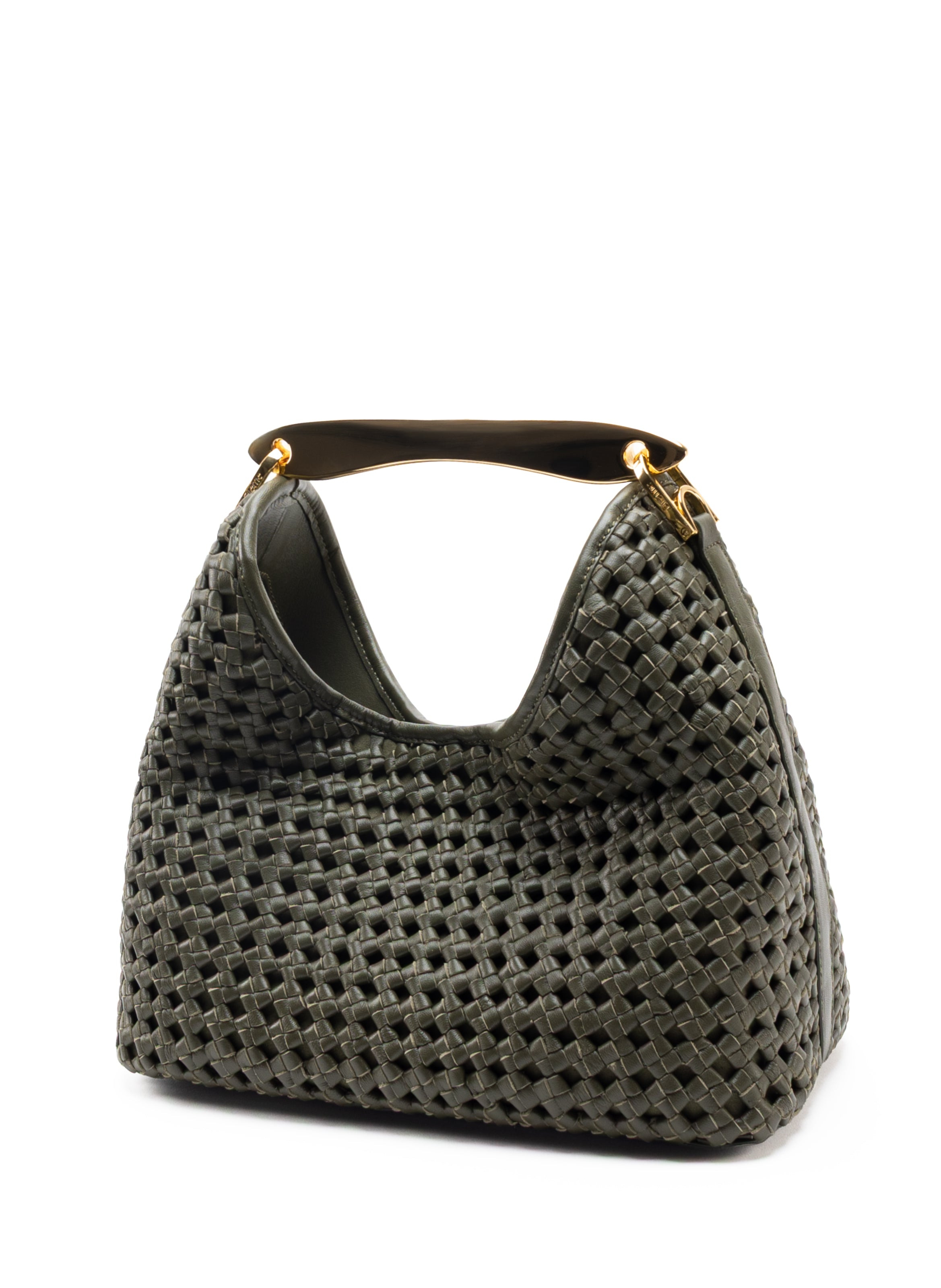 Boomerang Woven Leather Olive Green - 2