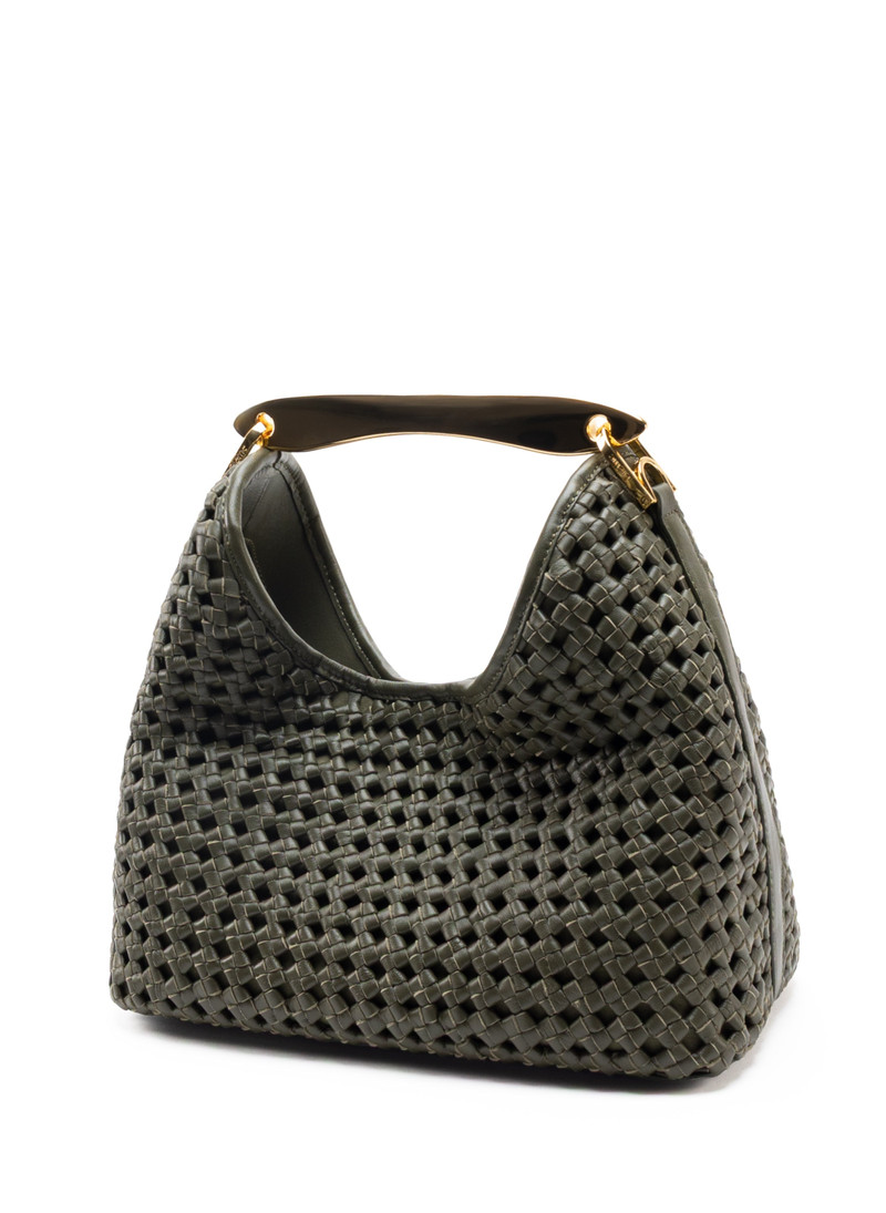 Elleme Boomerang Woven Leather Olive Green outlook