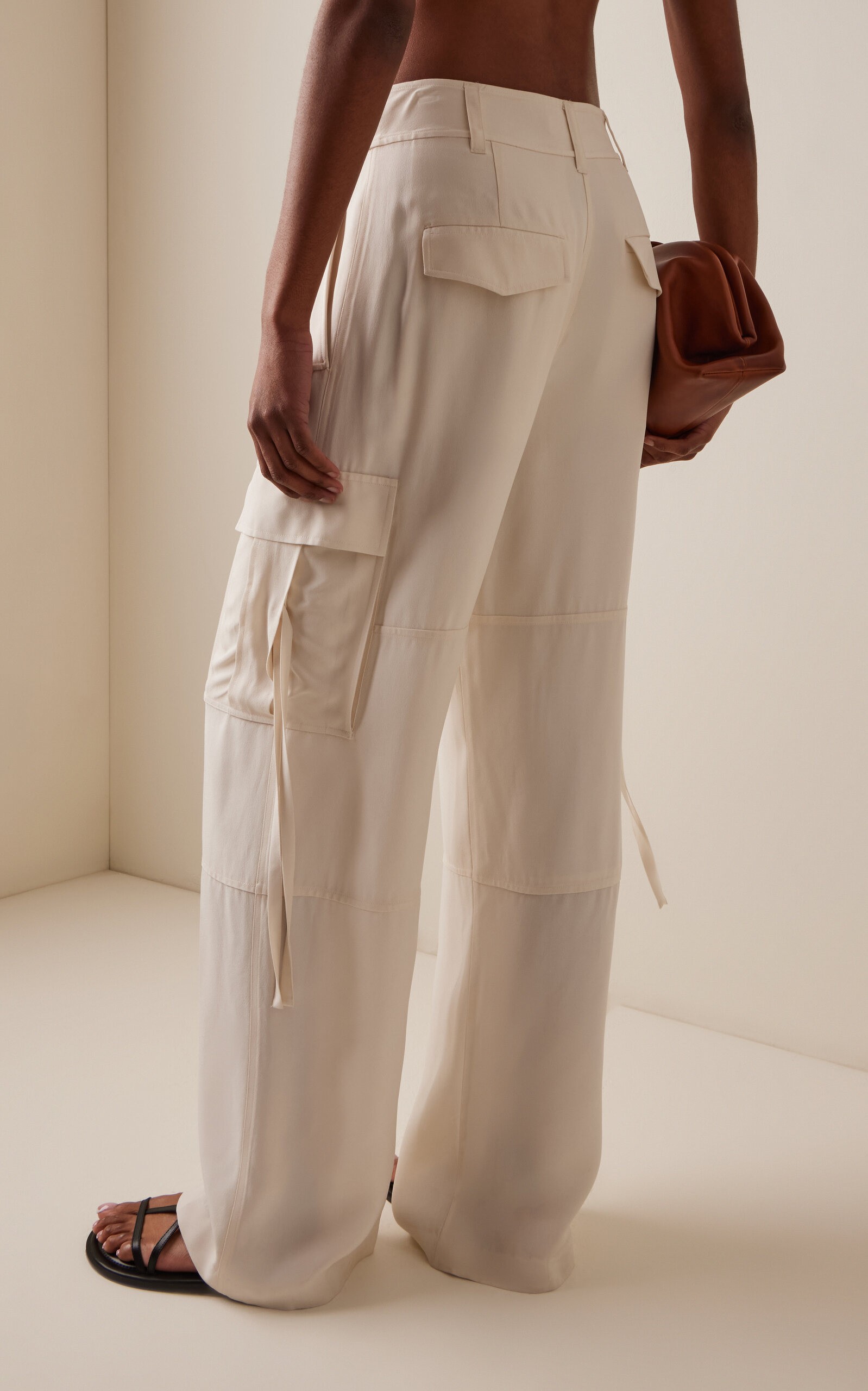 Pax Satin Back Crepe Pants ivory - 5
