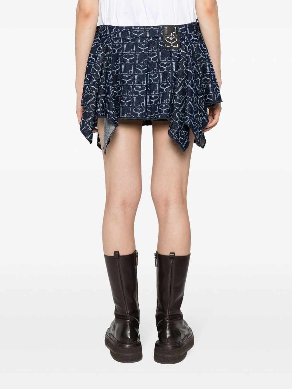 monogram-pattern asymmetric miniskirt - 4