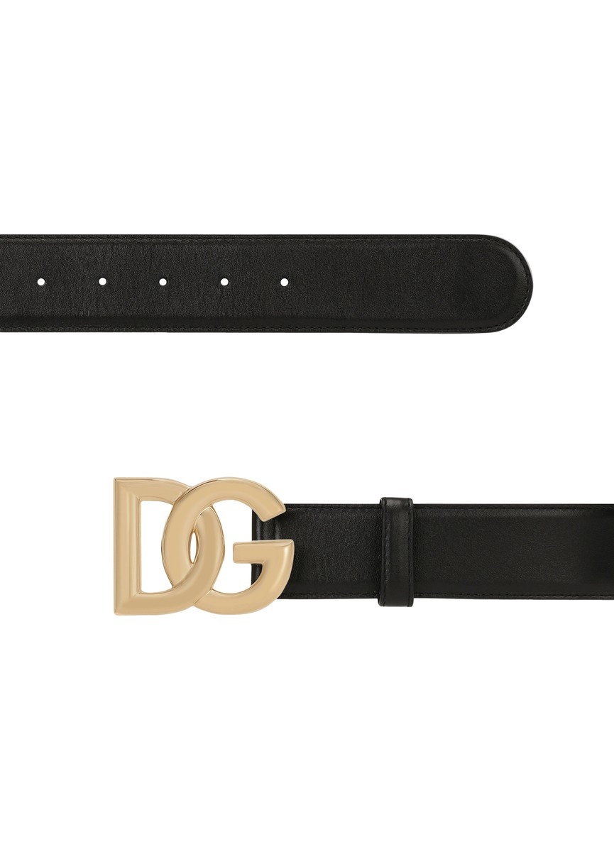 Calfskin belt with DG logo - 2