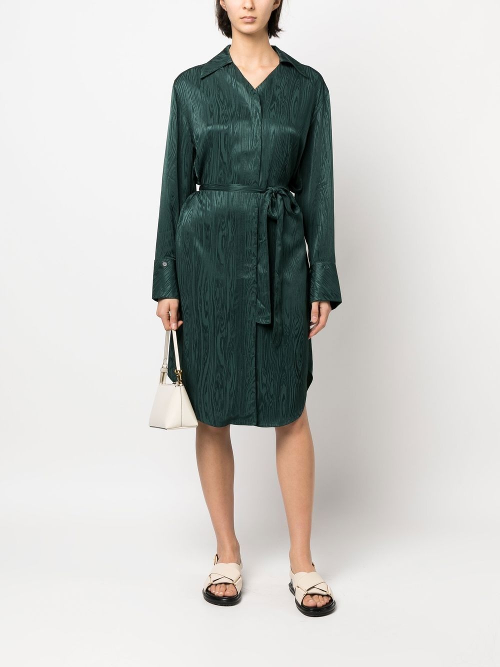 metallic-sheen shirt dress - 2