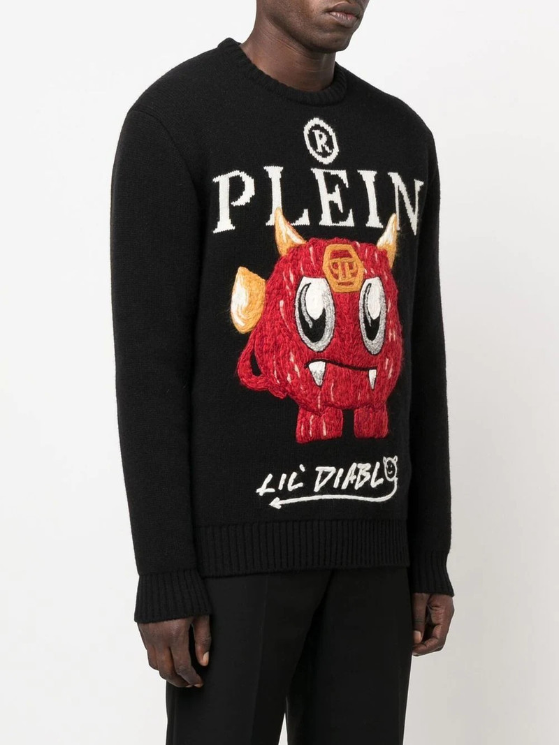 embroidered-motif crew-neck jumper 3