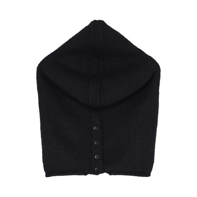 Yohji Yamamoto Yohji Yamamoto Knit Backside Button Hooded Warmer 'Black' outlook