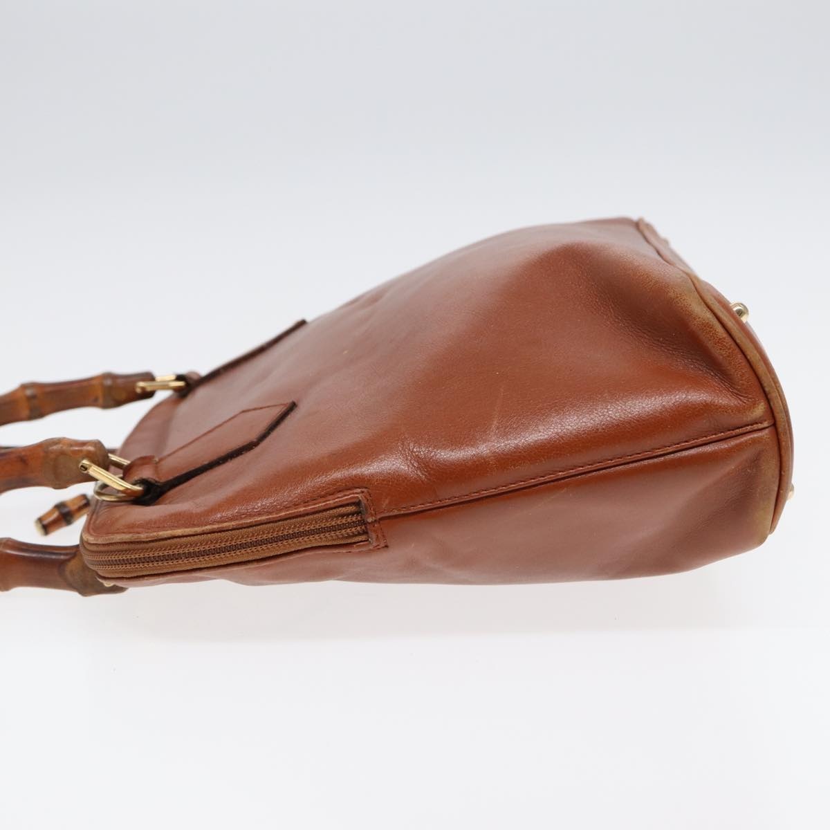 GUCCI Bamboo Hand Bag Leather Brown Gold 000 1186 000 1186 - 5