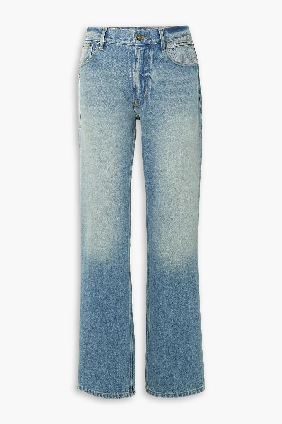 Cutout low-rise straight-leg jeans - 1