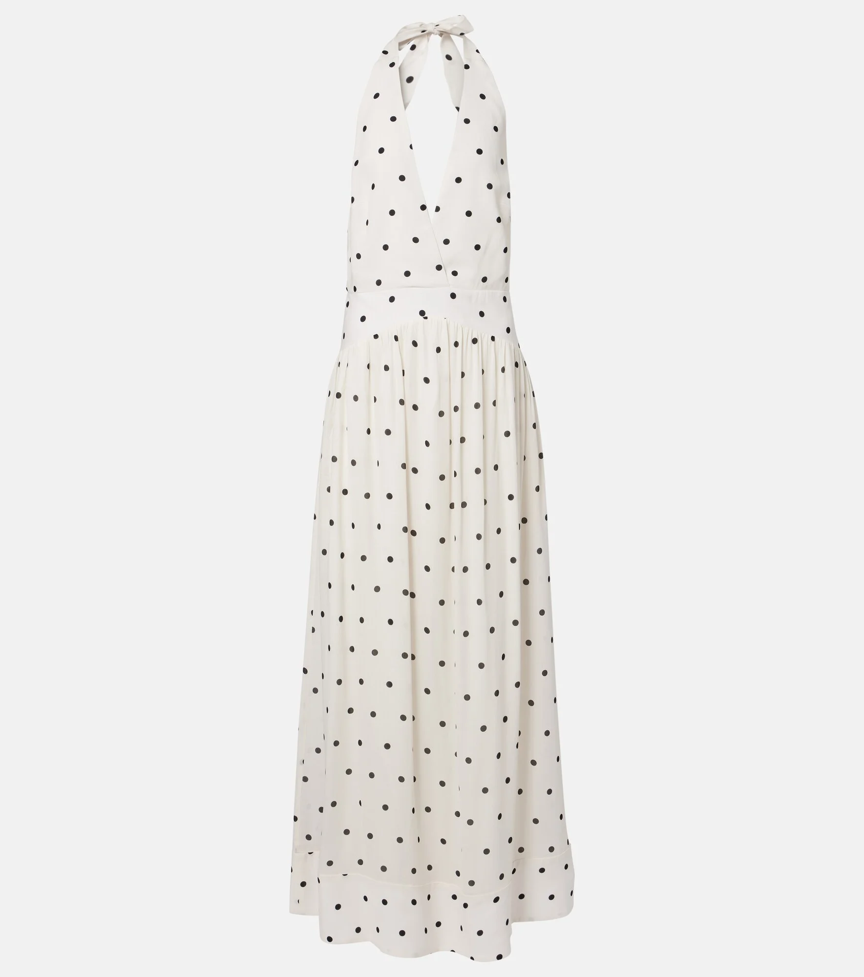 Polka-dot halterneck maxi dress - 1