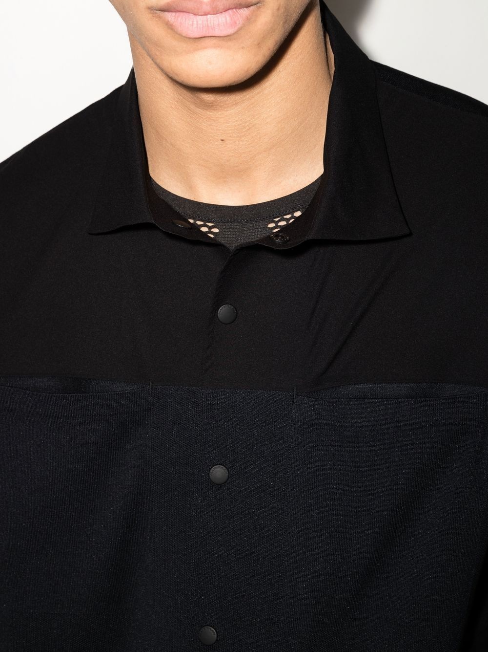 two-tone spread-collar shirt - 4