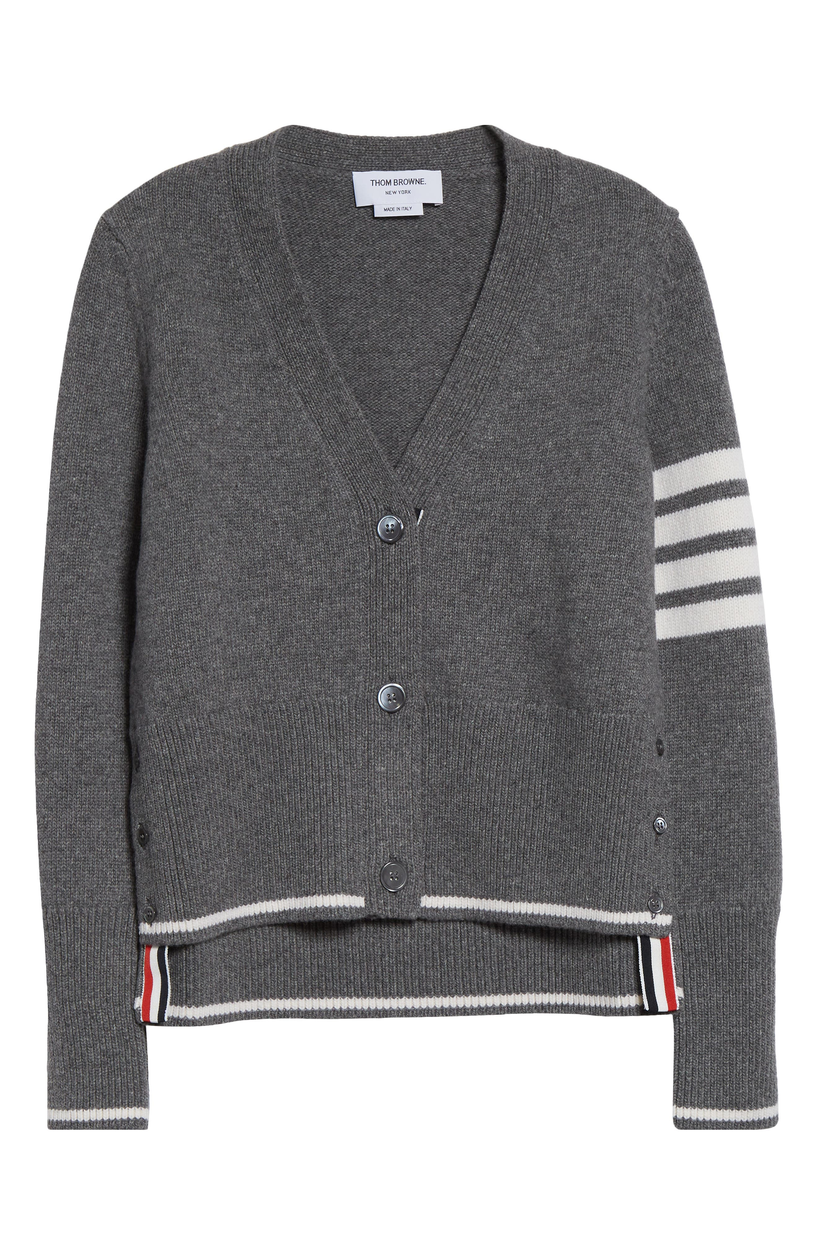 Thom Browne Intarsia Geese 4-Bar Wool Cardigan in Medium Grey at Nordstrom - 6