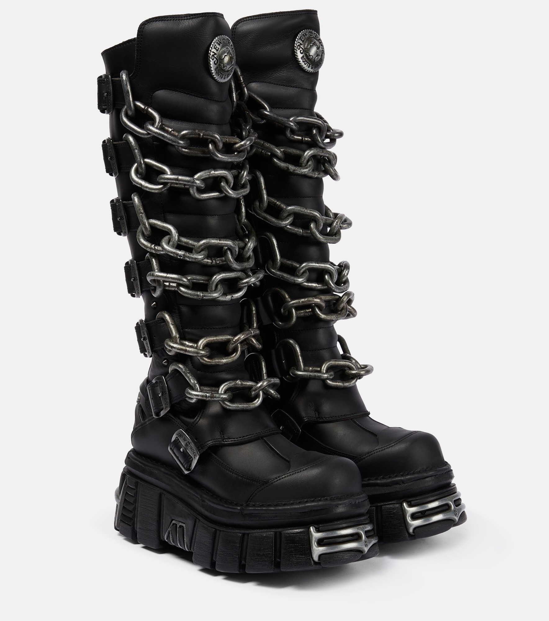 x New Rock leather platform boots - 1
