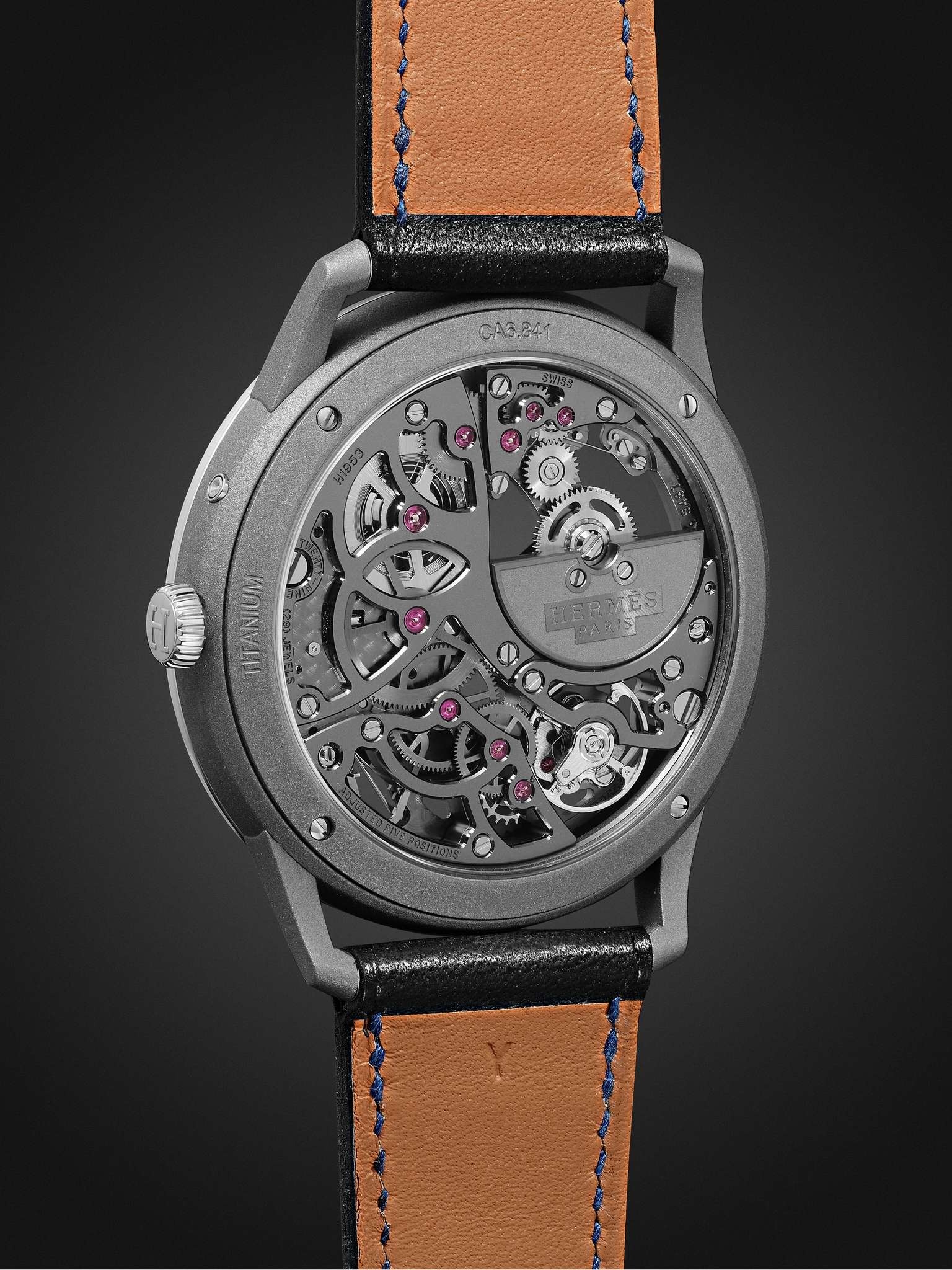 Slim d'Hermès Squelette Lune 39.5mm Automatic Titanium and Leather Watch, Ref. No. 054695WW00 - 5