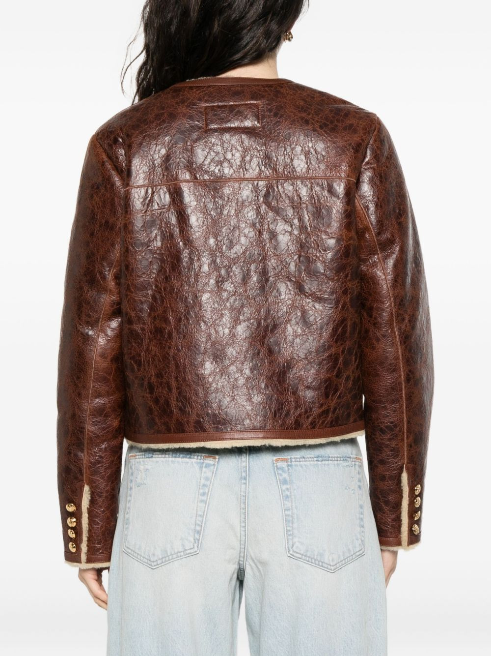 Zanie button leather jacket - 4