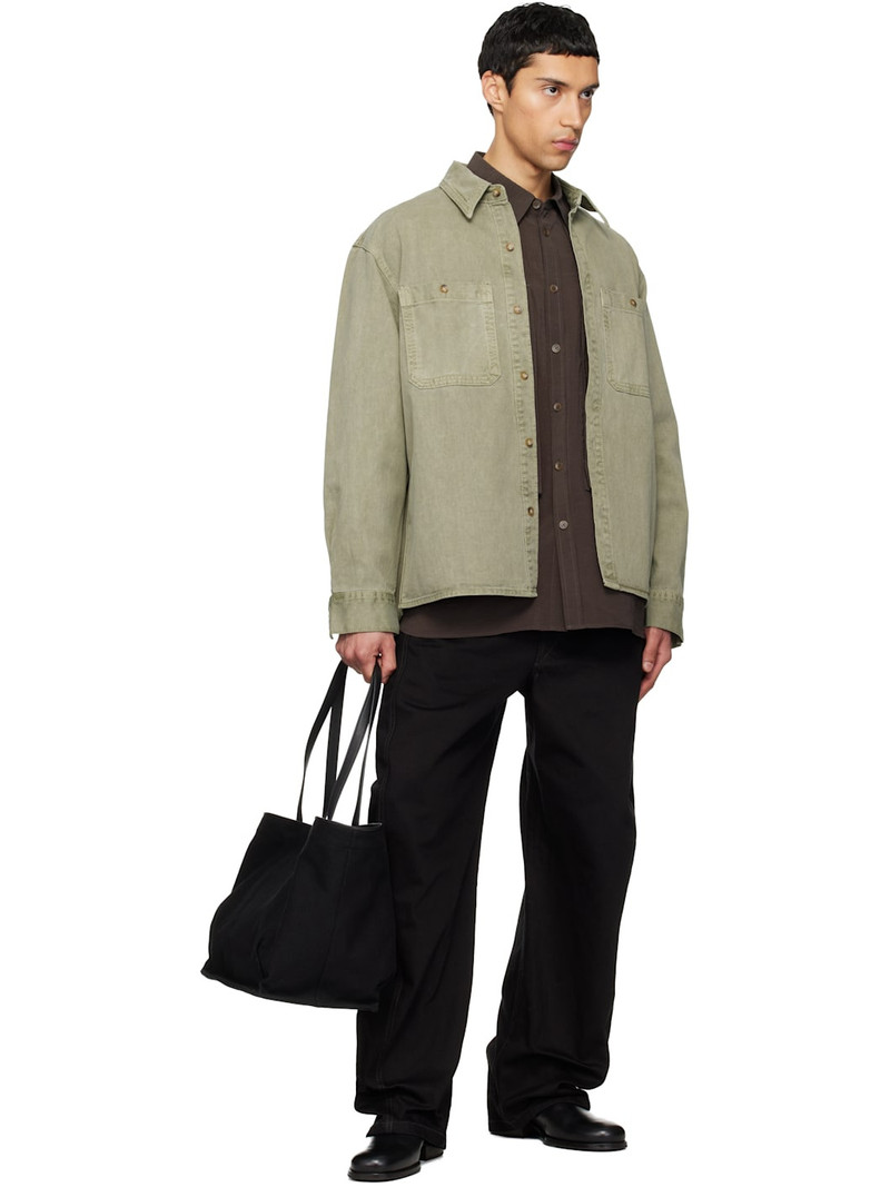 LE17SEPTEMBRE Green Garment-Dyed Denim Shirt outlook