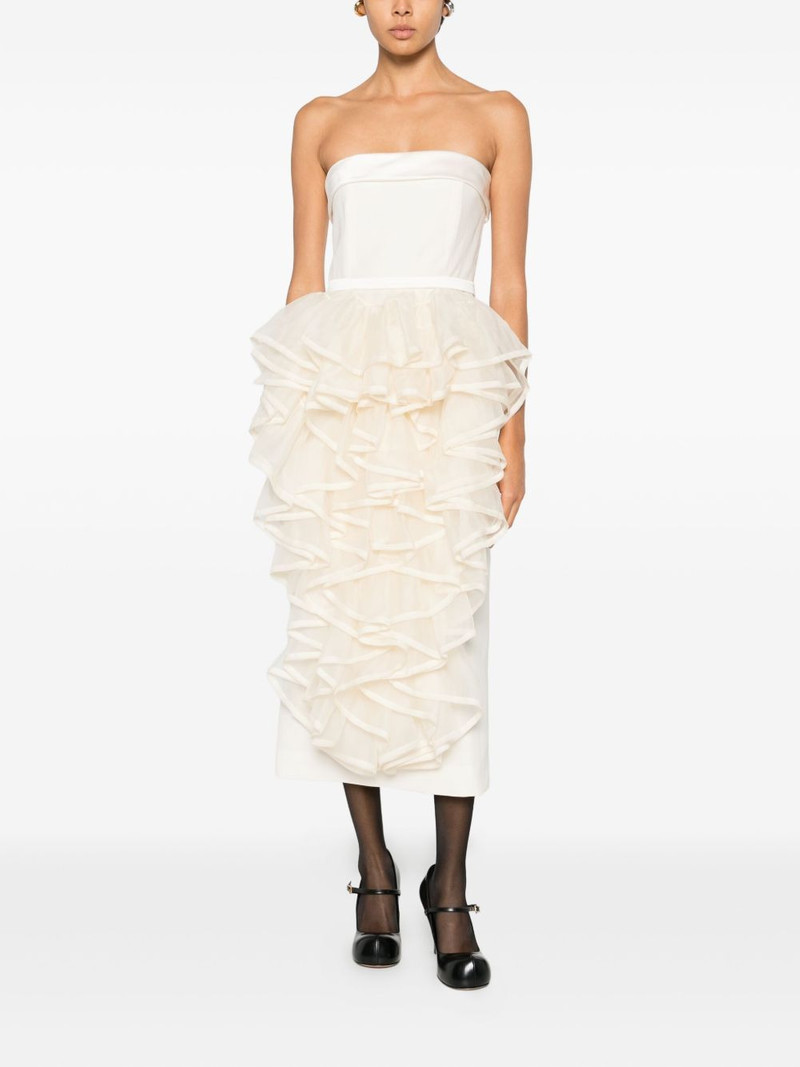 VIKTOR & ROLF ruffled strapless midi dress outlook