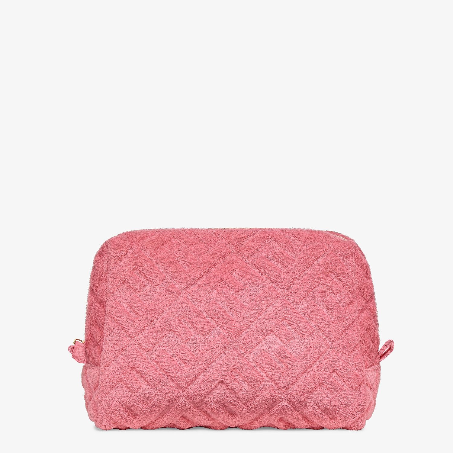 Pink terrycloth toiletry case - 1