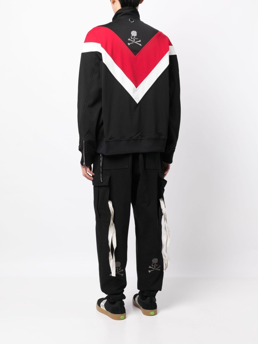 embroidered-logo colour-block jacket - 4