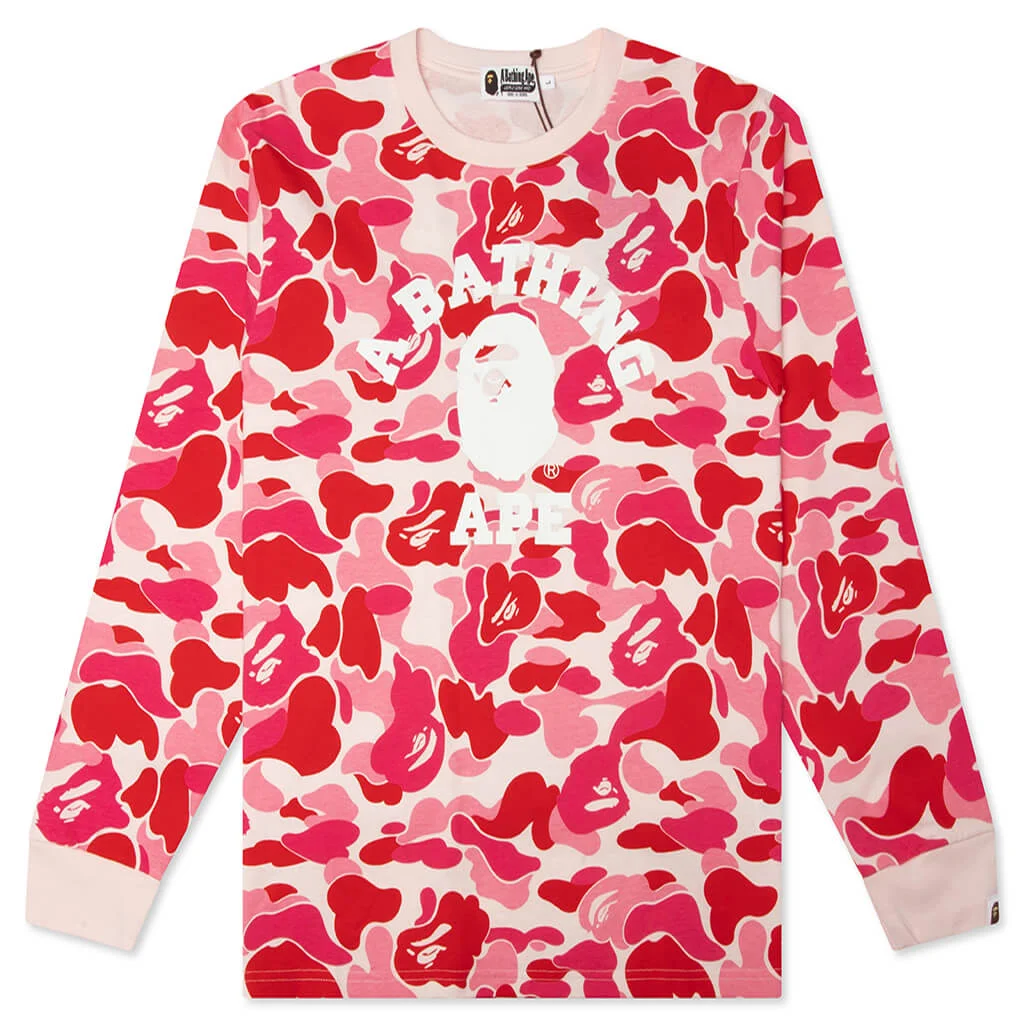 ABC CAMO COLLEGE L/S TEE - PINK - 1