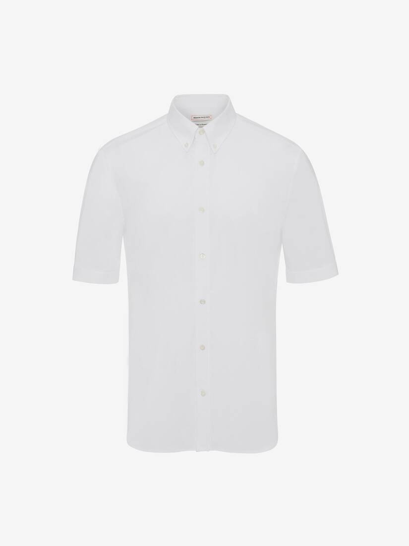 Men's Cotton Poplin Shirt in White - 1
