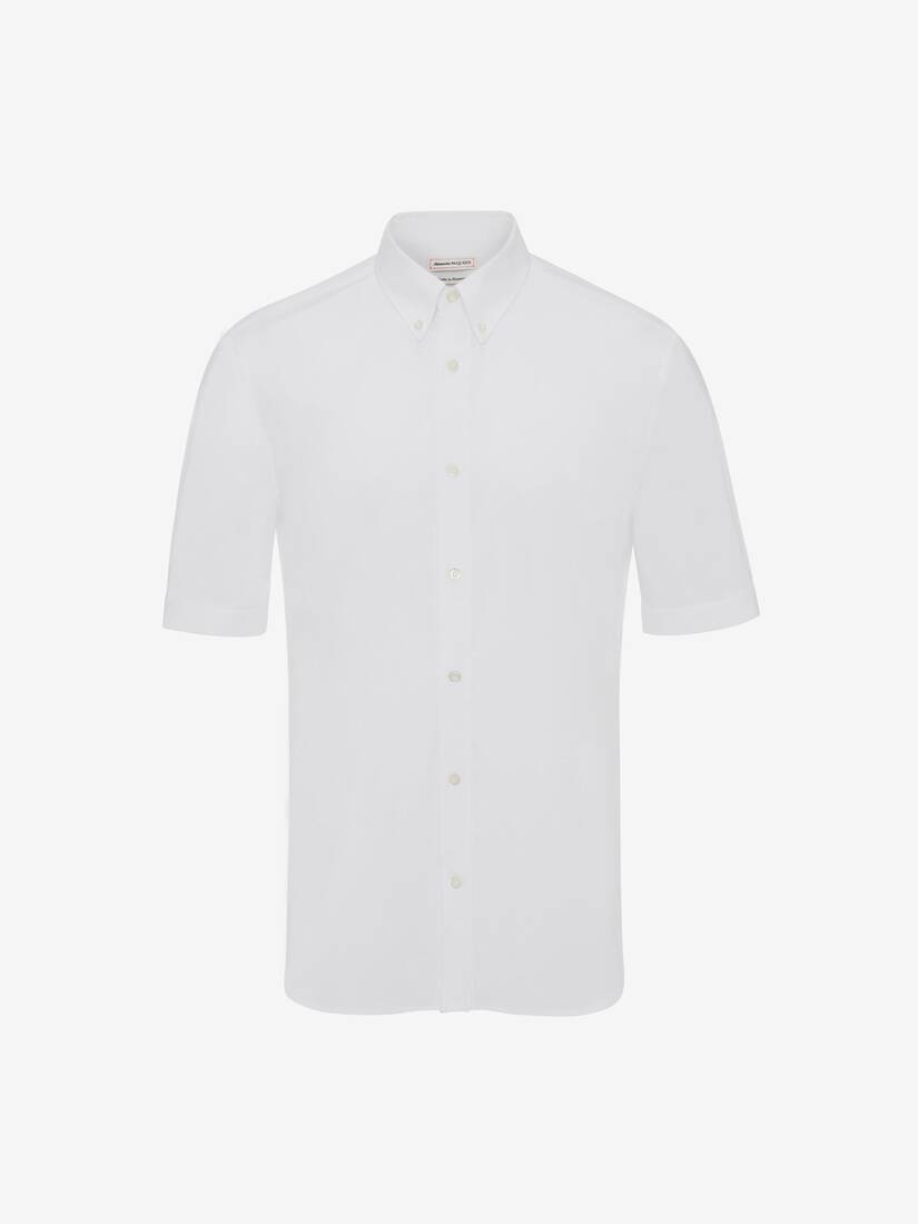 Men's Cotton Poplin Shirt in White - 2