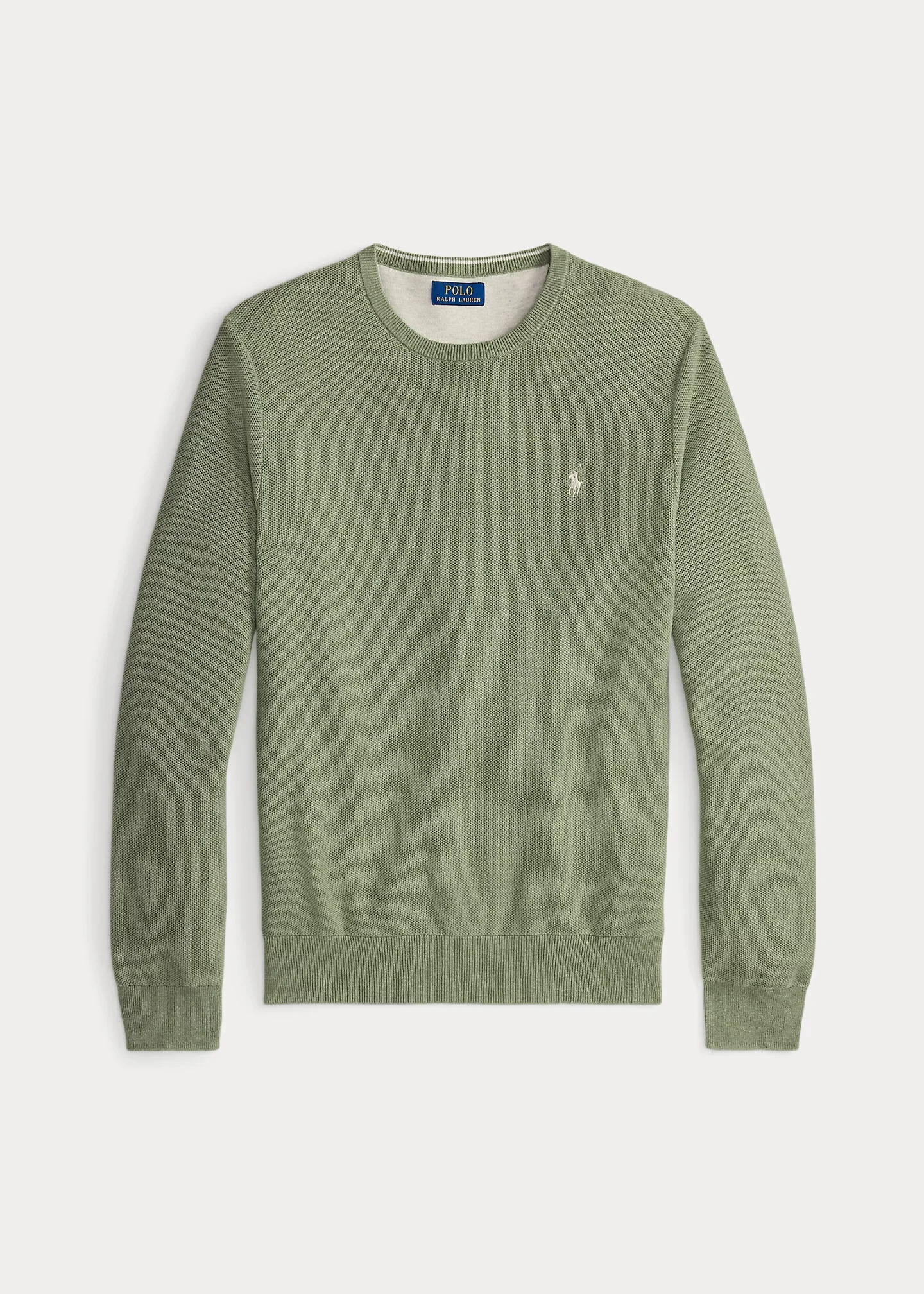 Mesh-Knit Cotton Crewneck Sweater - 1